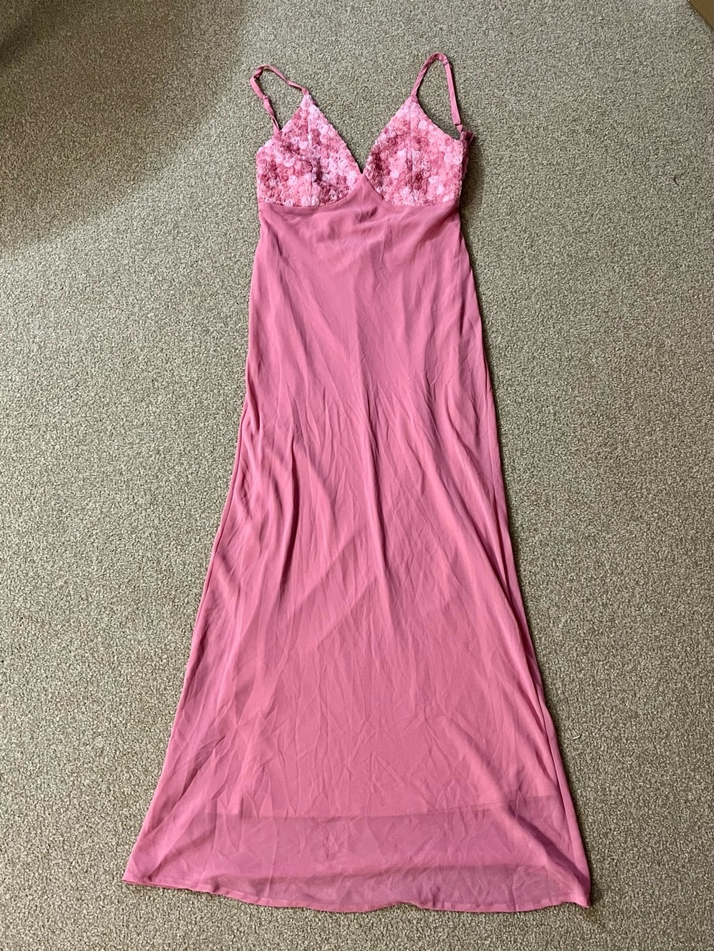 wild fable Pink Floral Lace Maxi Slip Dress